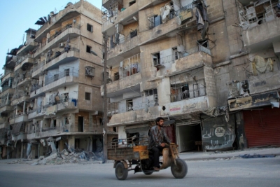 (Arquivo) Edif&iacute;cios da cidade s&iacute;ria de Aleppo em 19 de julho de 2014