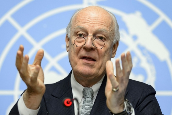 O enviado da ONU para a S&iacute;ria, Staffan de Mistura, participa de coletiva de imprensa, em Genebra, no dia 25 de janeiro de 2016