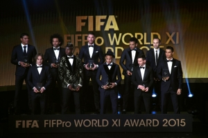 A sele&ccedil;&atilde;o mundial da Fifa, em Zurique, no dia 11 de janeiro de 2016