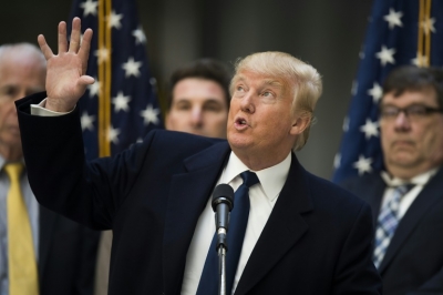 (Arquivo) O pr&eacute;-candidato republicano Donald Trump participa de coletiva de imprensa, em Washington, DC, no dia 21 de mar&ccedil;o de 2016