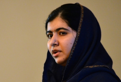 A ganhadora do Nobel da Paz paquistanesa, Malala Yousafzai, em Birmingham, no dia 14 de dezembro de 2014