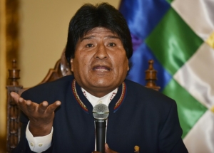 Presidente boliviano Evo Morales em La Paz em 24 de fevereiro de 2016
