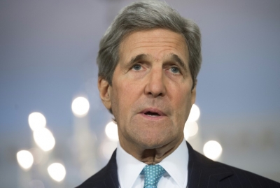 O secret&aacute;rio de Estado americano, John Kerry, fala com jornalistas em Washington, no dia 9 de mar&ccedil;o de 2016