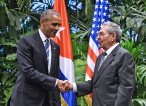 O presidente americano, Barack Obama, e o presidente cubano, Ra&uacute;l Castro, em Havana, no dia 21 de mar&ccedil;o de 2016