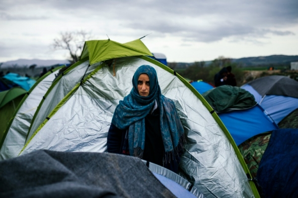 Acampamento improvisado perto do vilarejo grego de Idomeni, fronteira com a Maced&ocirc;nia