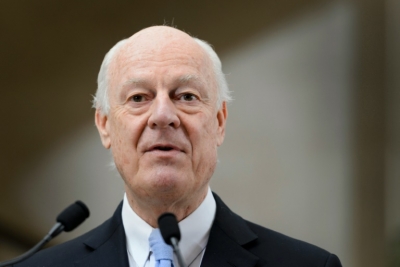 (Arquivo) O enviado especial da ONU para a S&iacute;ria Staffan de Mistura