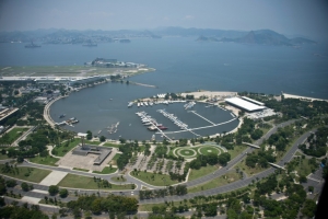 Vista a&eacute;rea da Marina da Gl&oacute;ria, no Rio de Janeiro