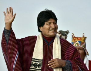 O presidente boliviano, Evo Morales, em Tiwanaku, no dia 21 de janeiro de 2016