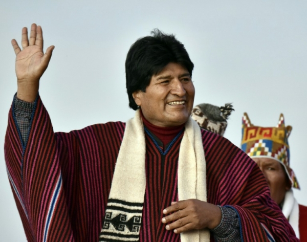 O presidente boliviano, Evo Morales, em Tiwanaku, no dia 21 de janeiro de 2016
