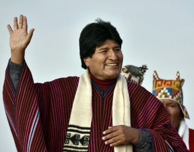 O presidente boliviano, Evo Morales, em Tiwanaku, no dia 21 de janeiro de 2016