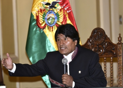 O presidente da Bol&iacute;via, Evo Morales, em La Paz, no dia 28 de mar&ccedil;o de 2016