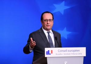 O presidente franc&ecirc;s, Fran&ccedil;ois Hollande, em Bruxelas, no dia 19 de fevereiro de 2016