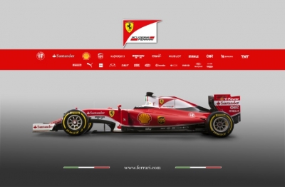 O novo carro da Ferrari, no dia 19 de fevereiro de 2016