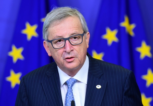 O presidente da Comiss&atilde;o Europeia, Jean-Claude Juncker, participa de uma entrevista coletiva em Bruxelas
