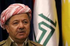 (Arquivo) O l&iacute;der curdo iraquiano Masud Barzani