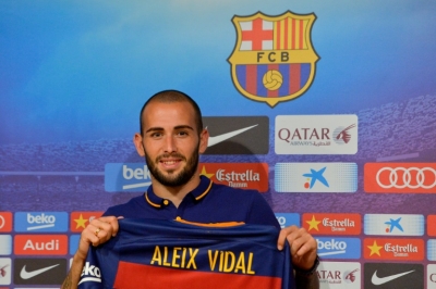 Aleix Vidal, do Barcelona, em Barcelona, no dia 8 de junho de 2015