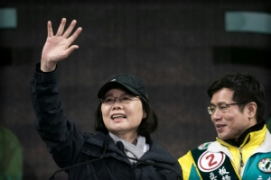 Tsai Ing-wen em 15 de janeiro de 2016