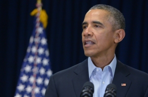 O presidente americano Barack Obama discursa ante a Suprema Corte, na Calif&oacute;rnia, em 13 de fevereiro de 2016