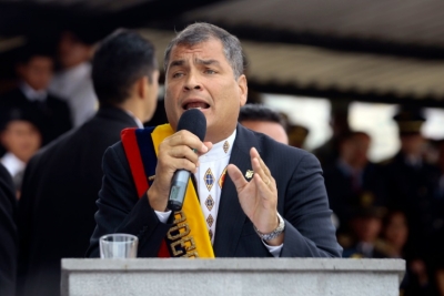 O presidente do Equador, Rafael Correa, em Quito, no dia 26 de fevereiro de 2016