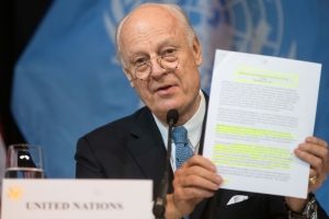 O enviado da ONU para a S&iacute;ria, Staffan de Mistura, em Viena em 14 de novembro de 2015