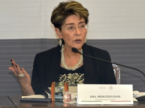 A secret&aacute;ria de Sa&uacute;de mexicana, Mercedes Juan, na Cidade do M&eacute;xico, no dia 3 de fevereiro de 2016