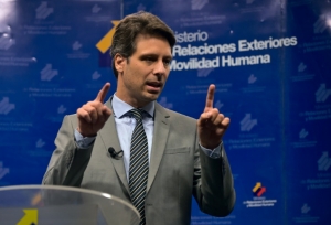 O chanceler do Equador, Guillaume Long, em Quito, no dia 7 de mar&ccedil;o de 2016
