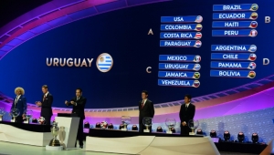 Sorteio dos grupis da Copa Am&eacute;rica Centen&aacute;rio-2016 no Hammerstein Ballroom de Nova York
