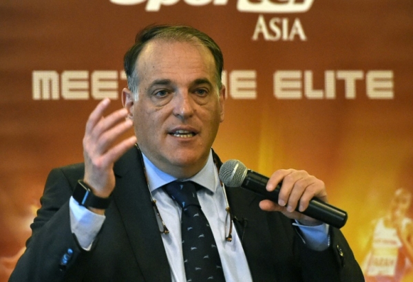 O presidente da Liga de Futebol Profissional (LFP), Javier Tebas, em Singapura, no dia 16 de mar&ccedil;o de 2016