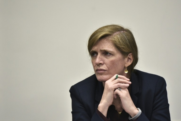 A embaixadora americana nas Na&ccedil;&otilde;es Unidas, Samantha Power, em Washington, DC, no dia 28 de abril de 2016