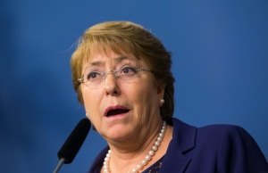 A presidente chilena, Michelle Bachelet, em Estocolmo, no dia 10 de maio de 2016
