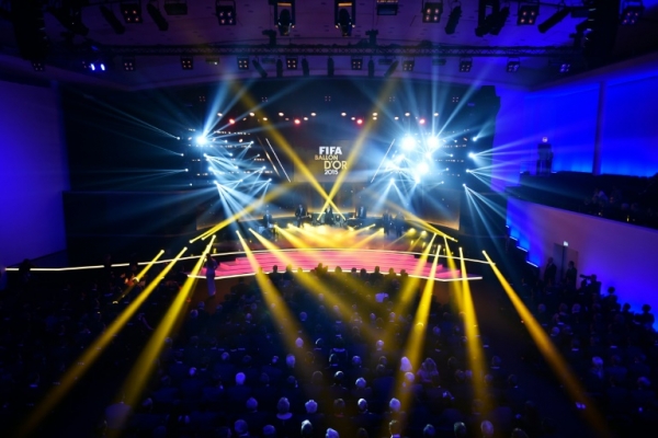 Bista geral da cerim&ocirc;nia da Bola de Ouro da Fifa, em Zurique, no dia 11 de janeiro de 2016