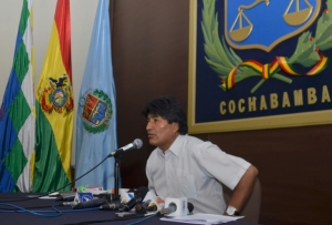 O presidente boliviano, Evo Morales, em Cochabamba, Bol&iacute;via, no dia 7 de junho de 2016