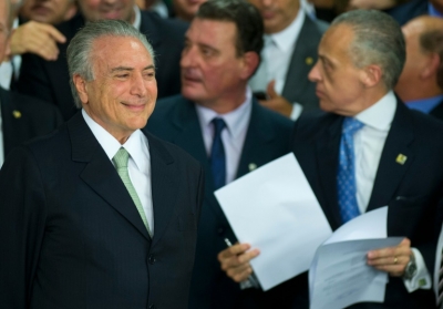 O presidente interino Michel Temer, em Bras&iacute;lia, no dia 12 de maio de 2016
