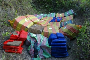 Maconha apreendida pela pol&iacute;cia colombiana, em Abrego, no dia 14 de janeiro de 2016