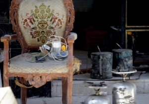 Artefatos explosivos encontrados em loja de Al Qaryatain em 4 de abril de 2016