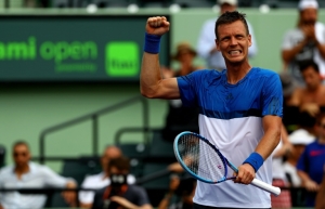 Tomas Berdych durante partida contra Richard Gasquet, em Miami, no dia 29 de mar&ccedil;o de 2016