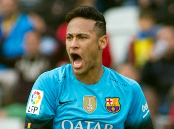 Neymar, do Barcelona, comemora gol durante partida contra o Las Palmas, em Las Palmas, no dia 20 de fevereiro de 2016