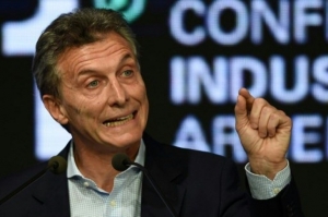 O presidente da Argentina, Mauricio Macri, fala em evento com empres&aacute;rios, em Buenos Aires, em 14 de dezembro de 2015