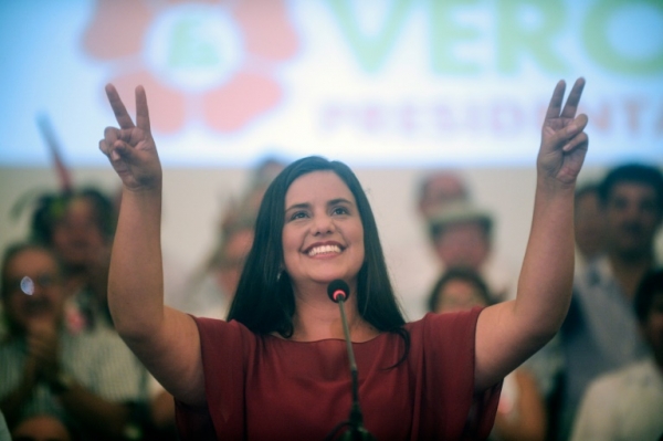 Veronika Mendoza, candidata da esquerdista Frente Ampla &agrave;s presidenciais peruanas