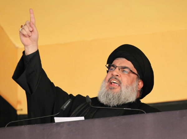 (Arquivo) O chefe do Hezbollah, Hasan Nasrallah, em Beirute, no dia 24 de outubro de 2015