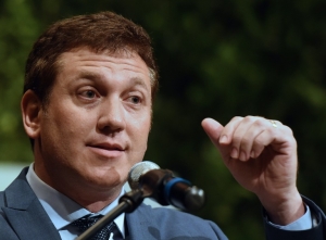 O presidente da Conmebol, Alejandro Dom&iacute;nguez, em Luque, no dia 26 de janeiro de 2016