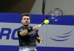 Stanislas Wawrinka em ca&ccedil;&atilde;o durante partida contra Andrey Rublev, em Chennai, no dia 6 de janeiro de 2016