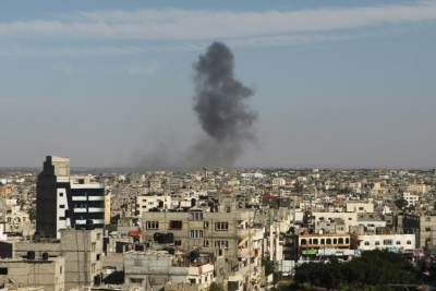 Bombardeio israelense a Rafah, sul da Faixa de Gaza