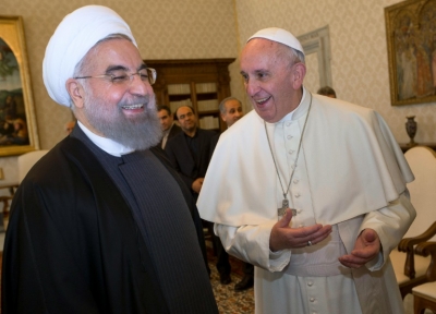 O papa Francisco expressou nesta ter&ccedil;a-feira ao presidente iraniano, Hassan Rohani, sua esperan&ccedil;a de paz no Oriente M&eacute;dio, depois de uma reuni&atilde;o de 40 minutos no Vaticano