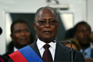 O presidente interino do Haiti, Jocelerme Privert, em Porto Pr&iacute;ncipe, no dia 14 de fevereiro de 2016