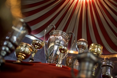 Trof&eacute;u da Copa dos Campe&otilde;es da Europa de 1991, em exposi&ccedil;&atilde;o no museu do Estrela Vermelha, em Belgrado