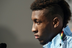 Kingsley Coman, em Clairefontaine-en-Yvelines, Fran&ccedil;a, no dia 10 de novembro de 2015