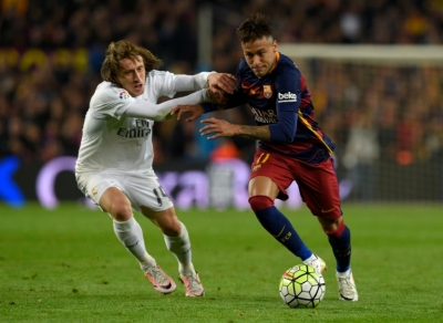 Neymar em partida do Barcelona contra o Real Madri em 2 de abril de 2016