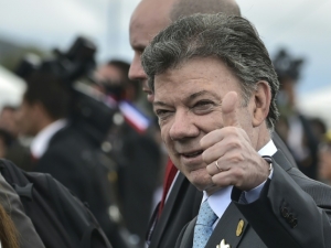 (Arquivo) O presidente colombiano Juan Manuel Santos participa da inaugura&ccedil;&atilde;o da sede da Unasul em Quito, Peru, no dia 5 de dezembro de 2014
