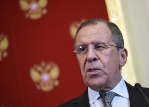 O ministro russo das Rela&ccedil;&otilde;es Exteriores, Serguei Lavrov, participa de coletiva de imprensa, em Moscou, no dia 15 de dezembro de 2015